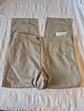 Windriver men's 42 x 32" flannel lined khaki, side waist adjusters NWT